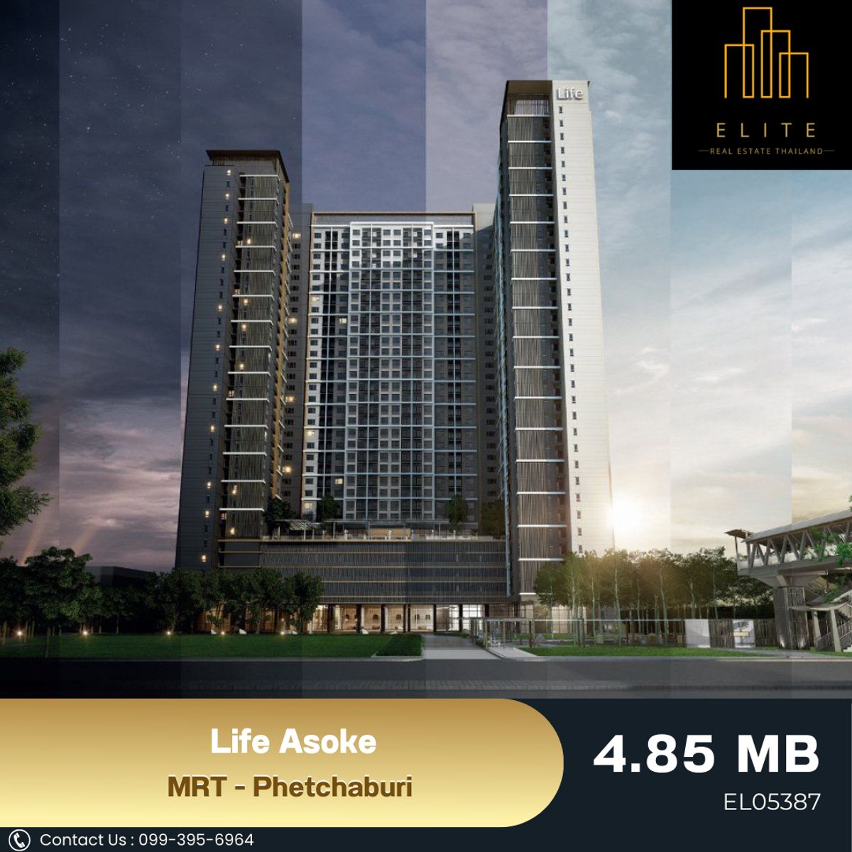 For SaleCondoRama9, Petchburi, RCA : ✨ LIFE Asoke Condo, ready to stay Next to the New CBD business center ✔