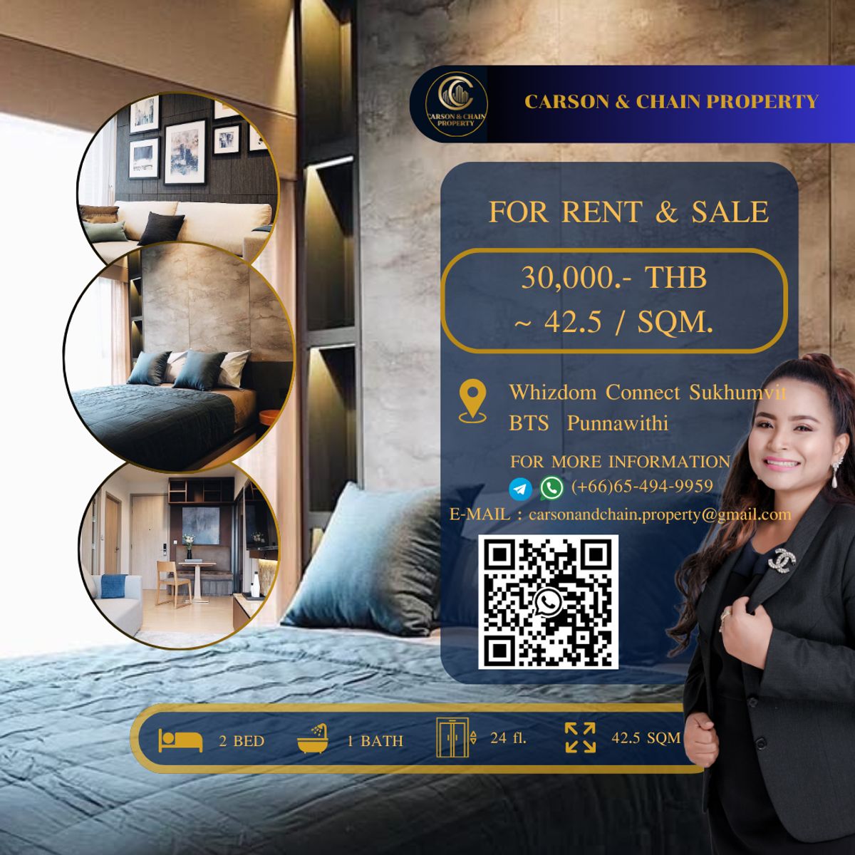 ให้เช่าคอนโดอ่อนนุช อุดมสุข : Whizdom Connect Sukhumvit