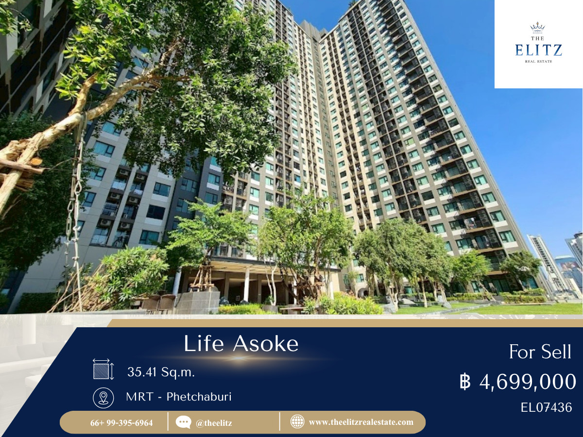 For SaleCondoRama9, Petchburi, RCA : ✨ LIFE Asoke Condo, ready to stay Next to the New CBD business center ✔