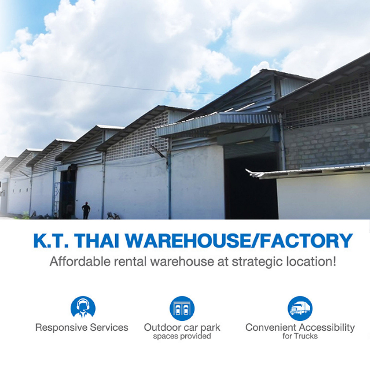 For RentWarehouseChachoengsao : Warehouse for rent on Bang Na Road, Bang Pakong, Chachoengsao, near Suvarnabhumi Laem Chabang Port Nick, Amata Nakorn Waran