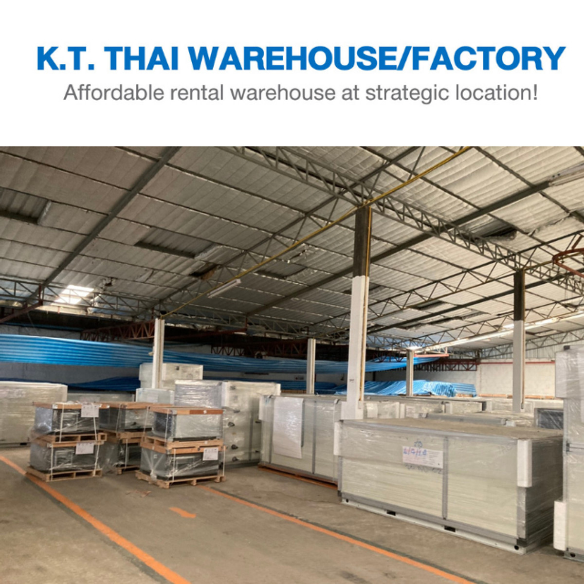 For RentWarehouseChachoengsao : Warehouse for rent on Bang Na Road, Bang Pakong, Chachoengsao, near Suvarnabhumi Laem Chabang Port Nick, Amata Nakorn Waran