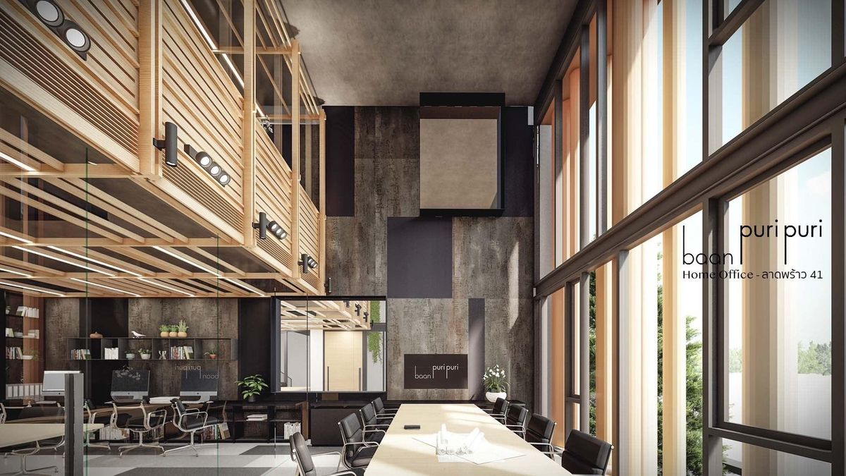 For SaleHome OfficeLadprao, Central Ladprao : Luxurious home office for sale, Baan Phuri Puri Ladprao 41, a 3.5 home office, complete with furniture and electrical appliances. Near the Ratchada intersection and the electric train station. Convenient to travel in and out of the city