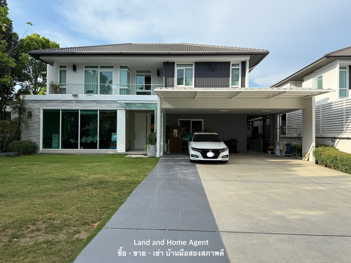 For SaleHouseLadkrabang, Suwannaphum Airport : House for sale, Manthana Onnut-Ring 5, 4 bedrooms with housewife rooms Beautiful plots on the club