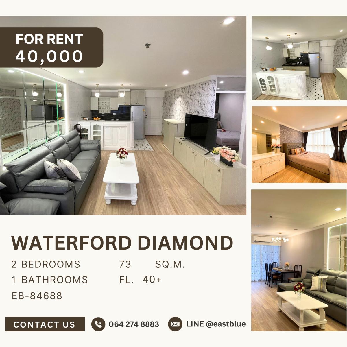 For RentCondoSukhumvit, Asoke, Thonglor : Waterford Diamond, 2 bed, 40000 per month