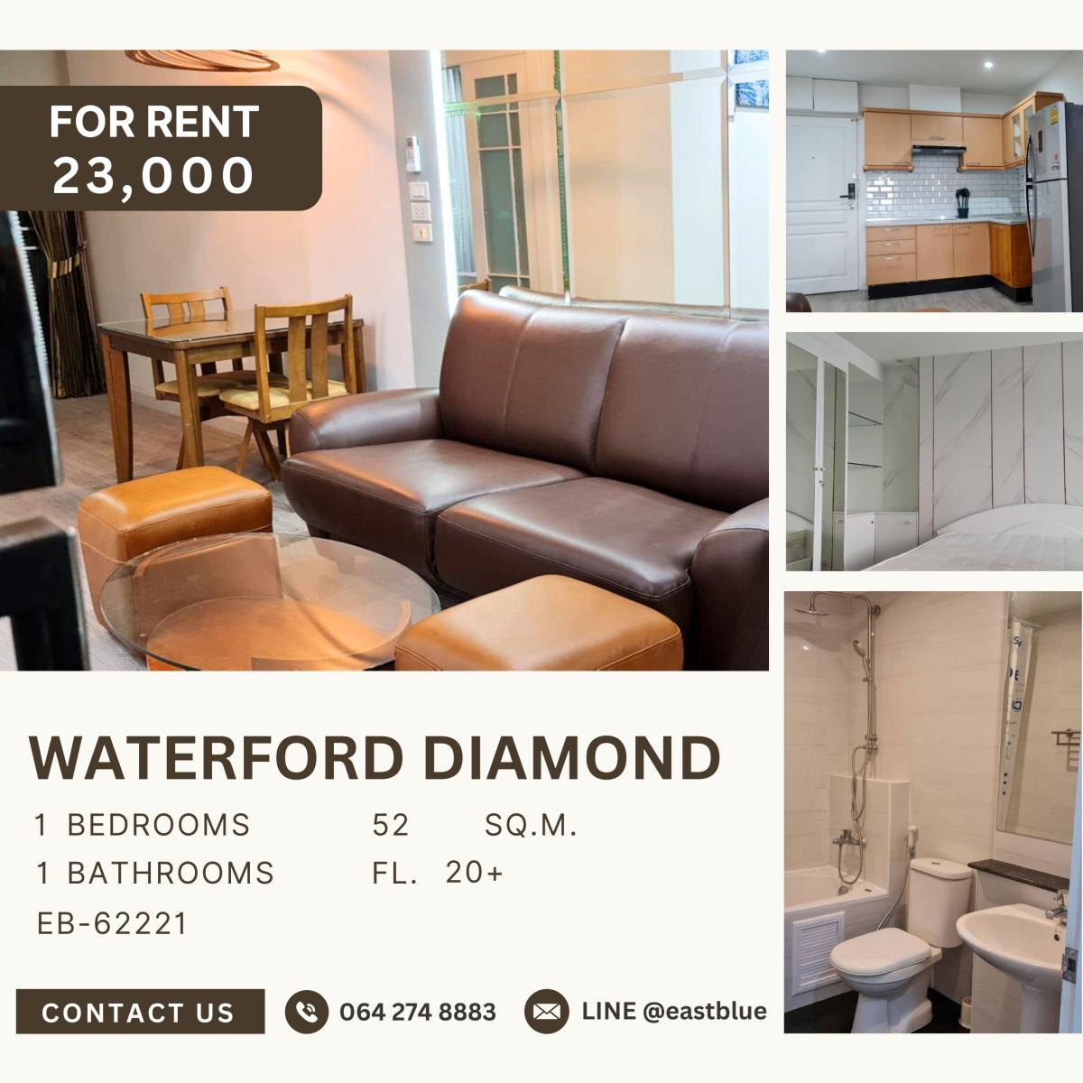 For RentCondoSukhumvit, Asoke, Thonglor : Waterford Diamond, 1 bed, 27000 per month