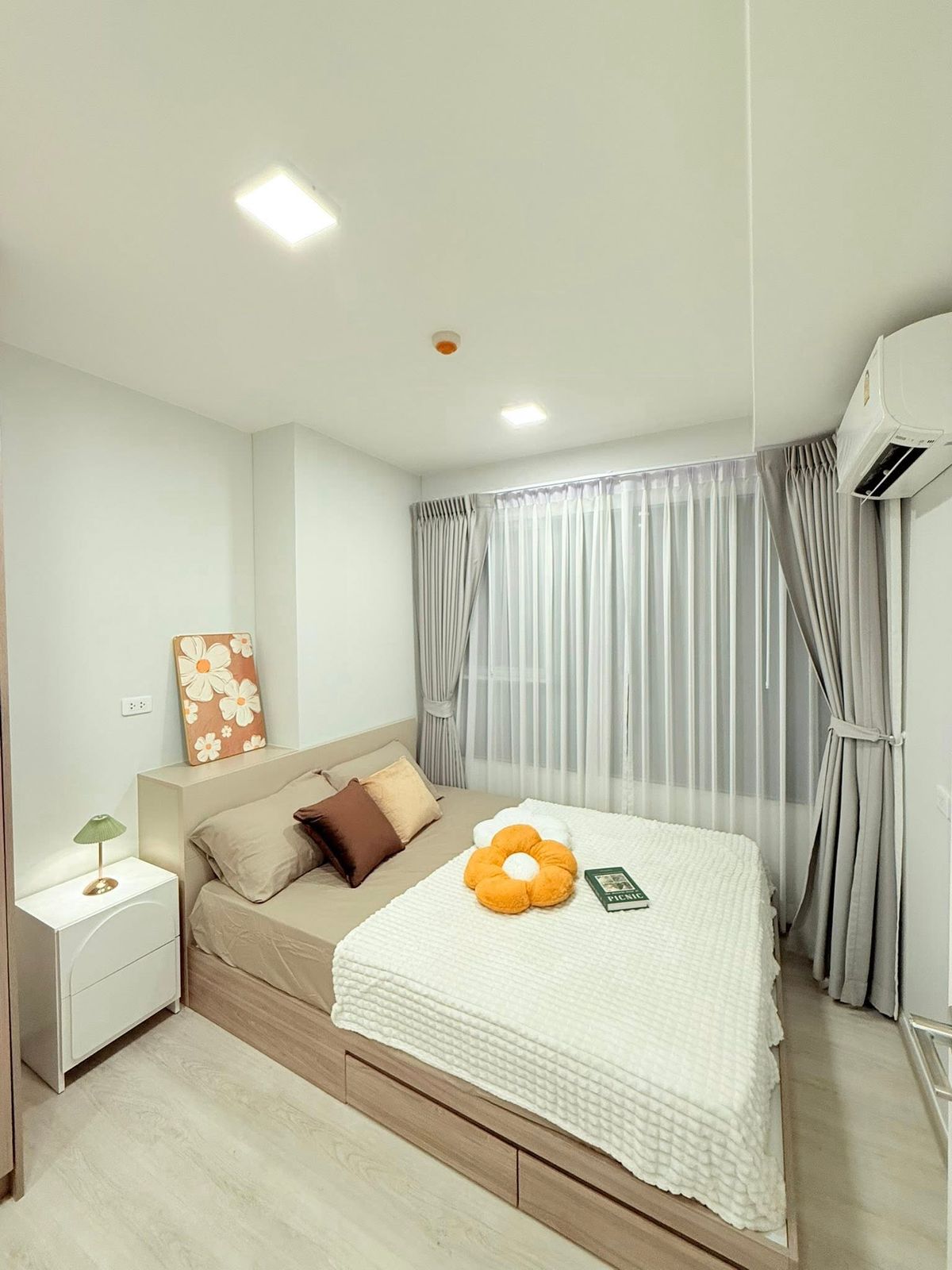 ให้เช่าคอนโดอ่อนนุช อุดมสุข : 📢FOR RENT>> Plum Condo Sukhumvit 62>> 🌈🌸🚊550 เมตร จาก BTS บางจาก 2 ห้องนอน ชั้น 4 เฟอร์นิเจอร์ครบ พร้อมเครื่องใช้ไฟฟ้า #LV-MO1830 