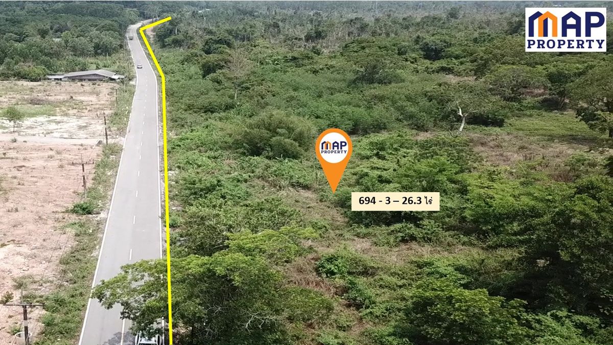 ขายที่ดินจันทบุรี : ขายที่ดิน แปลงใหญ่ ริมถนนสุขุมวิท เมืองจันทร์ 694 ไร่, จันทบุรี