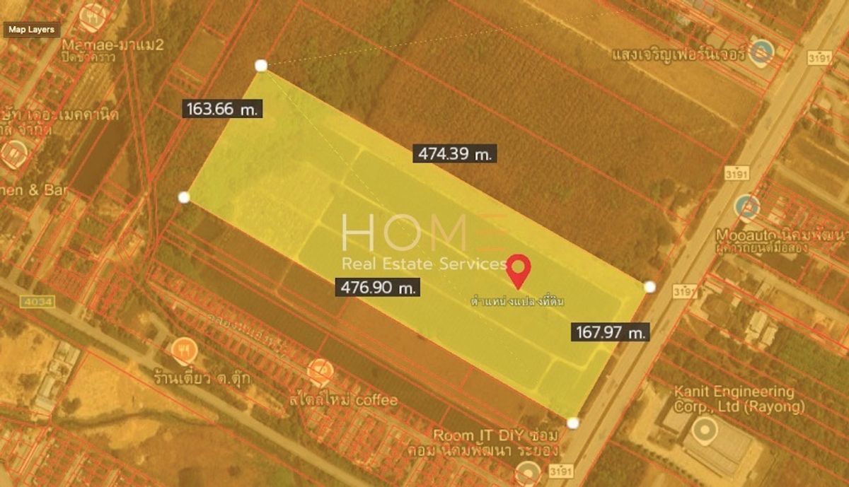 ขายที่ดินระยอง : ที่ดิน 48 ไร่ นิคมพัฒนา ติดถนน 3191 / (ขาย), Land 48 rai Nikhom Phatthana next to Road 3191 / (FOR SALE) NUT2033