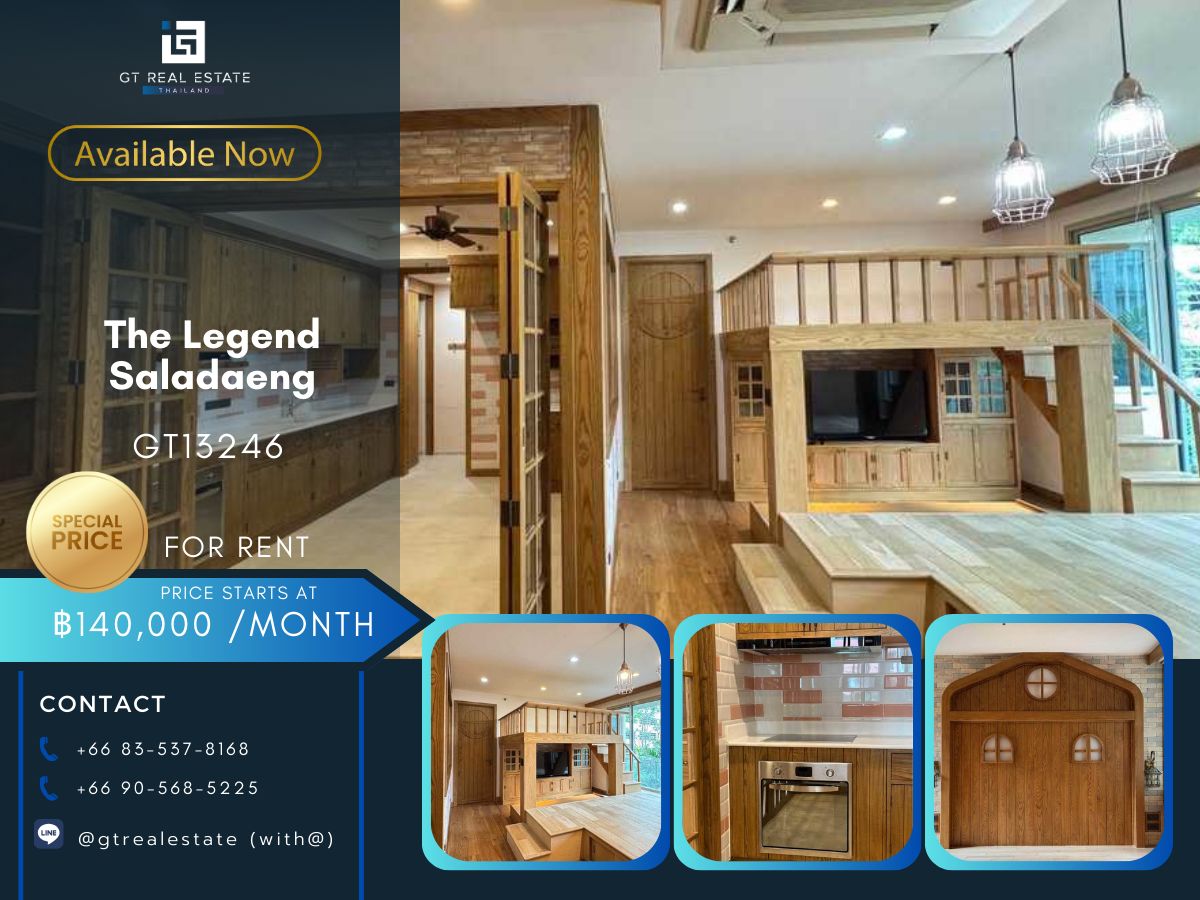 For RentCondoSilom, Saladaeng, Bangrak : The Legend Saladaeng Condo is convenient to travel near the BTS Skytrain. Ready to stay immediately 
 
