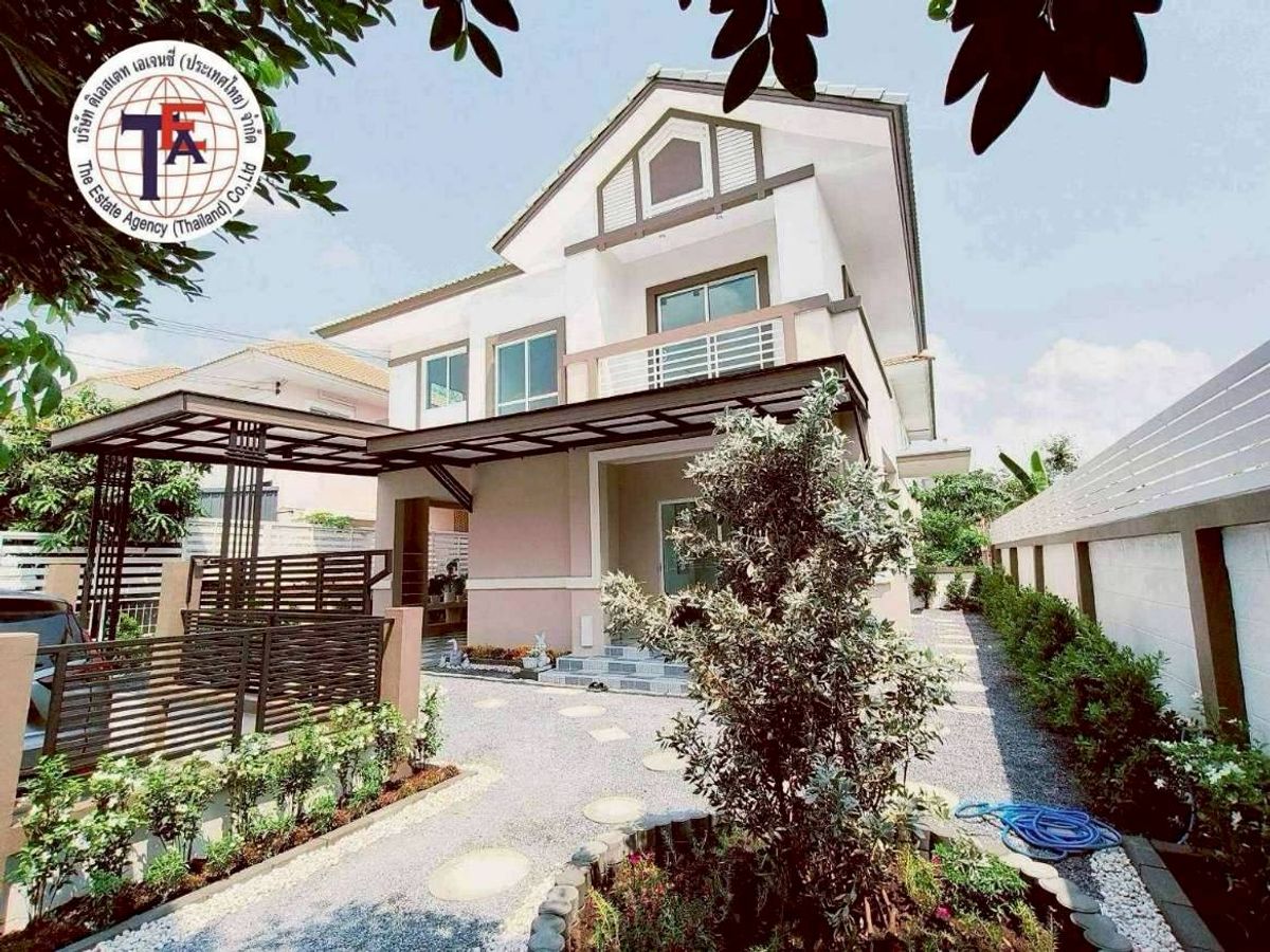 For SaleNawamin, Ramindra : 2 -story twin houses behind the corner of LAN CO Village Ram Inthra-Nawamin, Ram Inthra Road, Khlong Sam Wa, Min Buri, Hathairat Safari, Khlong Sam Wa Ramindra-Nawamin, Liab Khlong Phraya Suren Khu Bon Fashion Island