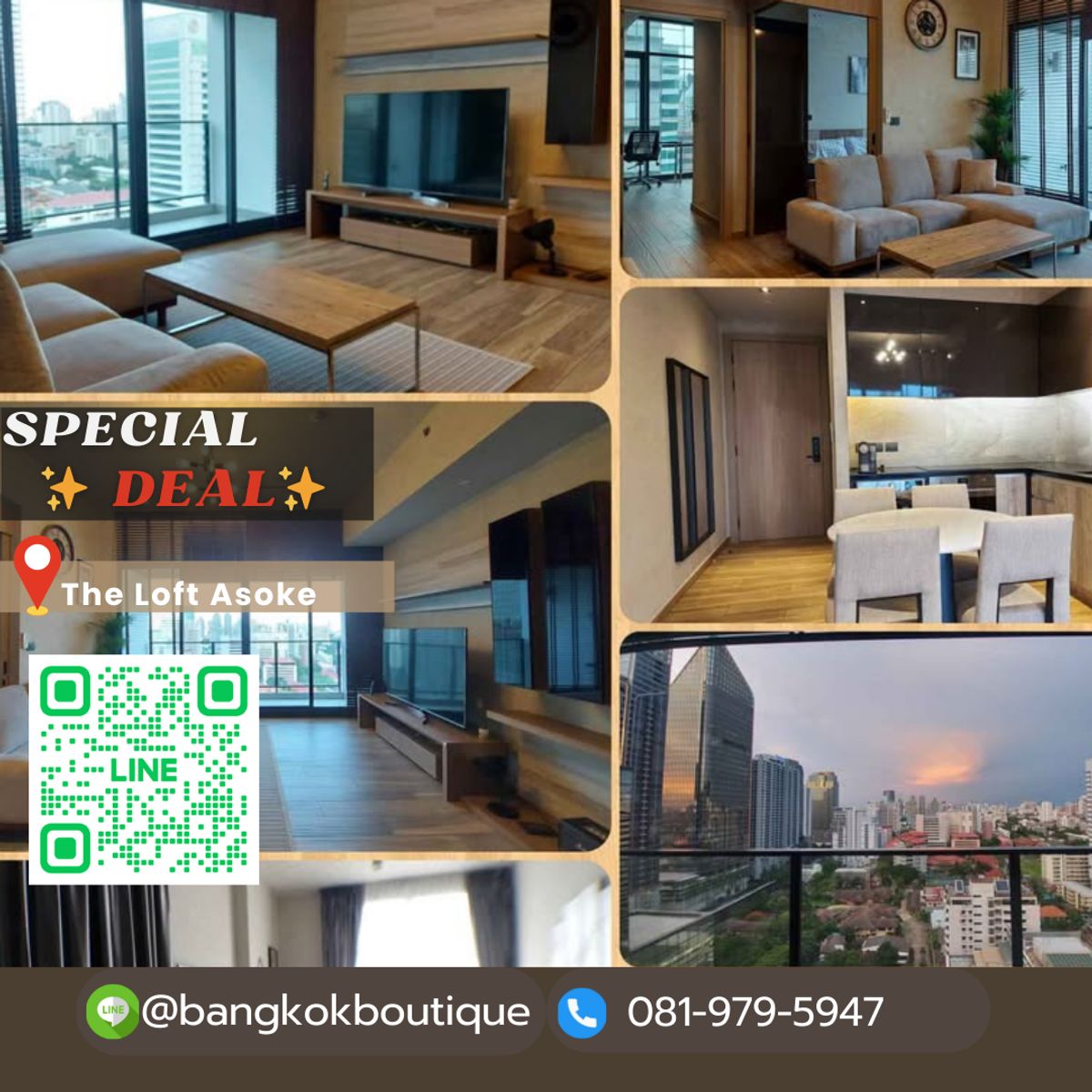 คอนโดสุขุมวิท อโศก ทองหล่อ : The Loft Asoke   2ห้องนอน 2ห้องน้ำ ขนาด 86  ตร.ม  ชั้น 20