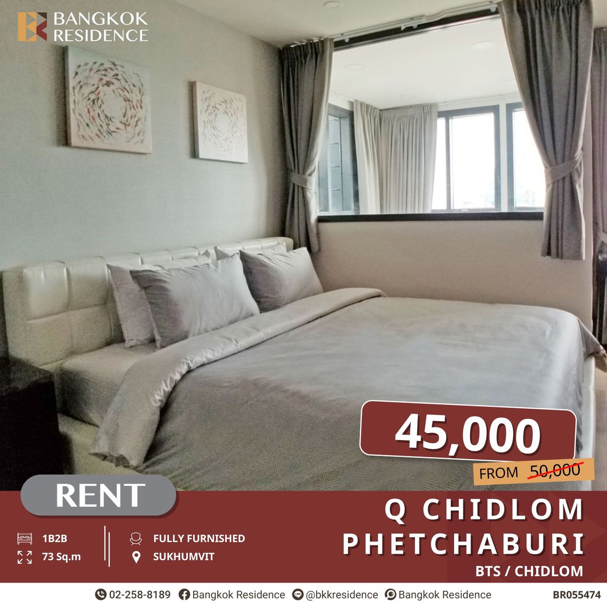 For RentCondoRatchathewi,Phayathai : Q Chidlom Phetchaburi, Stylish Duplex Unit with Full Furniture, Near BTS Chidlom