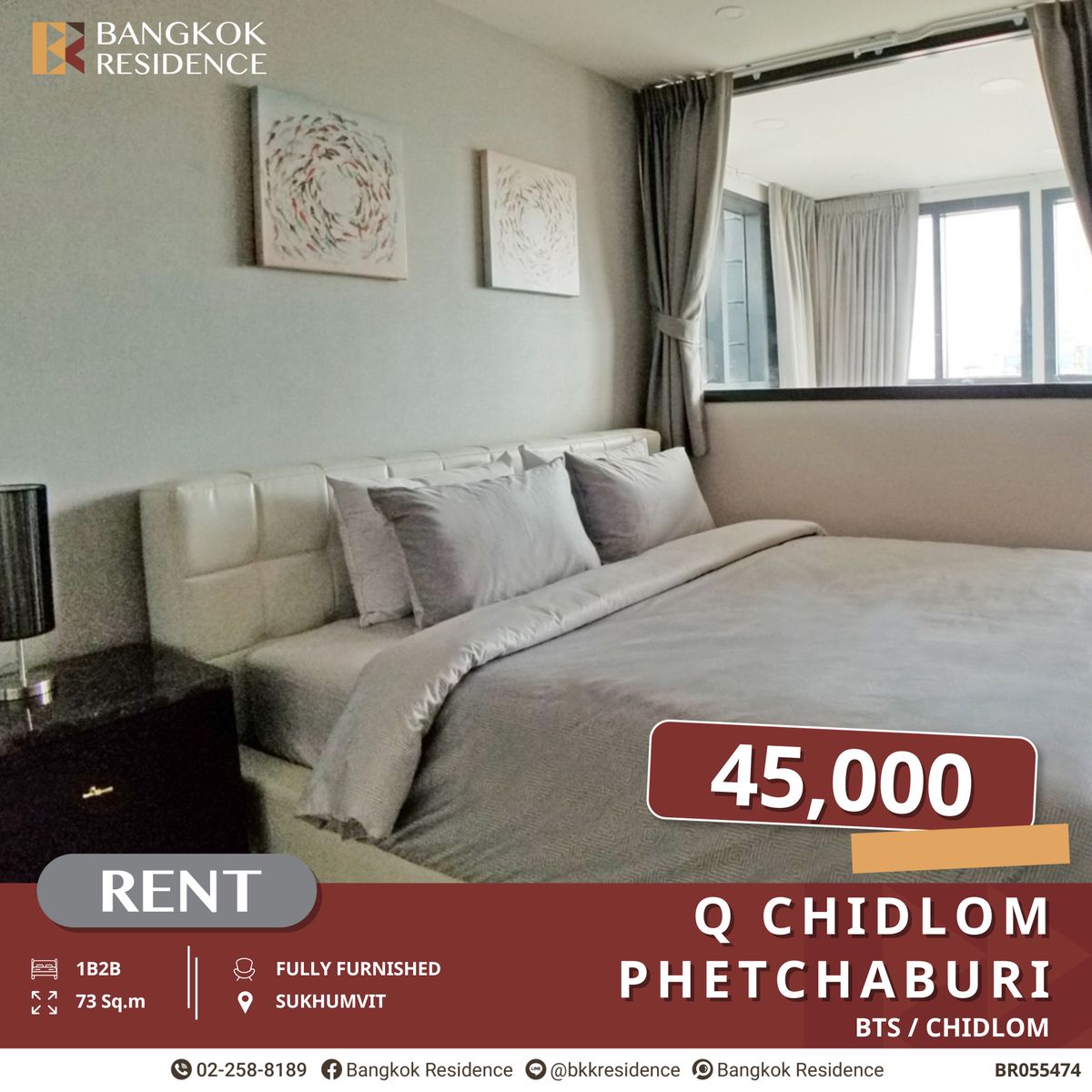 ให้เช่าคอนโดราชเทวี พญาไท : Q Chidlom Phetchaburi ห้อง Duplex เฟอร์ครบ ใกล้ BTS ชิดลม