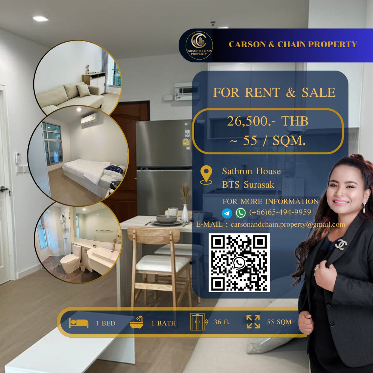 ให้เช่าคอนโดสาทร นราธิวาส : Sathron House