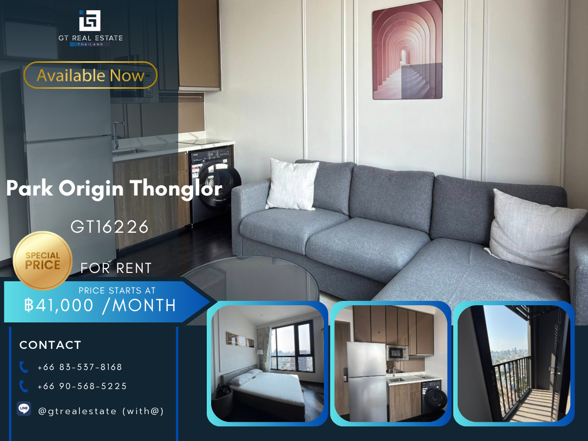 For RentCondoSukhumvit, Asoke, Thonglor : 💎 GT16226 | Condo Park Origin Thonglor, convenient travel, near BTS, has shuttle, fully furnished. Ready to move in immediately
