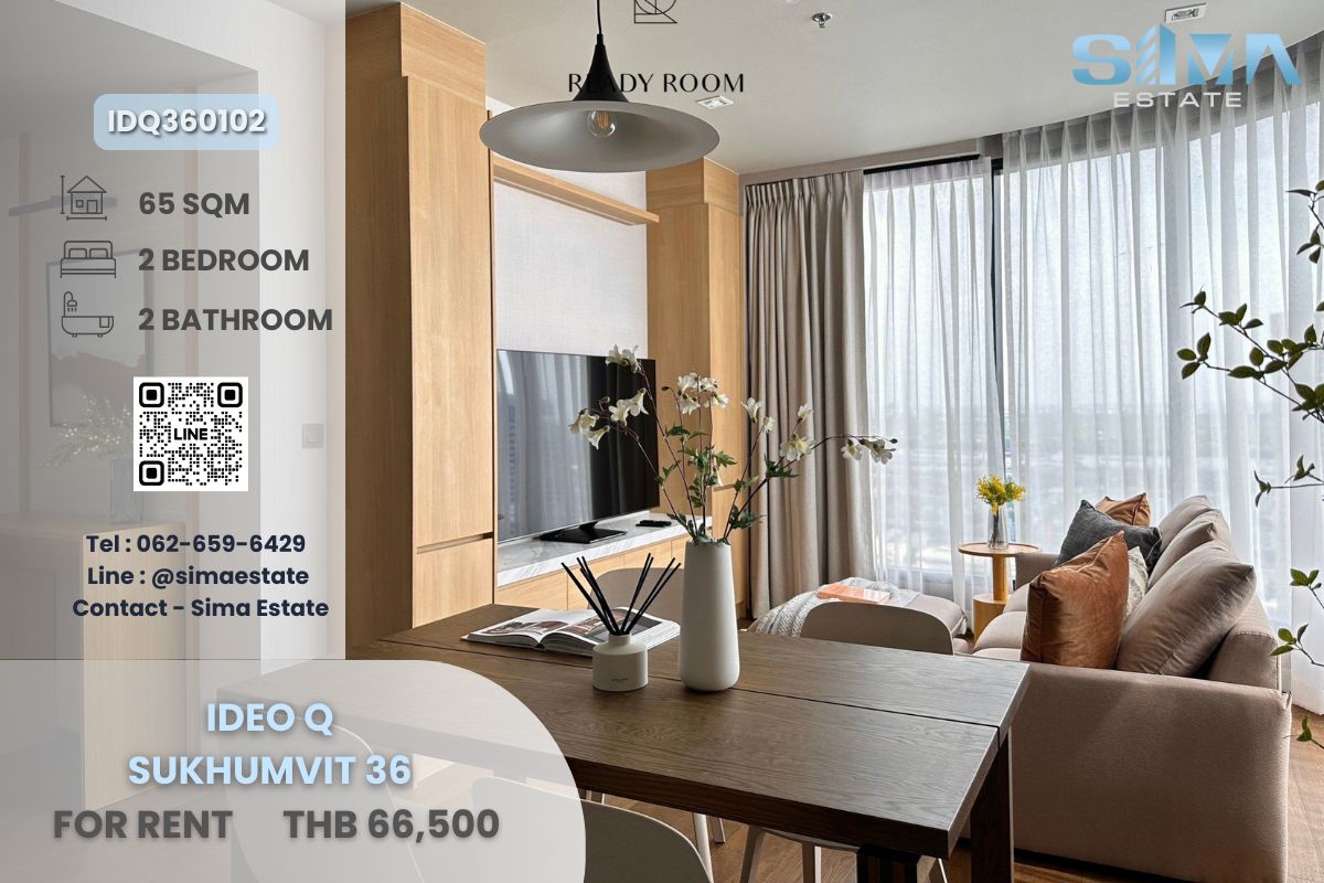 ให้เช่าคอนโดสุขุมวิท อโศก ทองหล่อ : ให้เช่า☁️Ideo Q Sukhumvit 36☁️ห้องสวย ตกแต่งอย่างดี ว่างพร้อมเข้าอยู่☀️