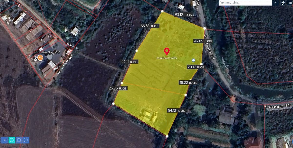 ขายที่ดินปทุมธานี รังสิต ธรรมศาสตร์ : ขายที่ดินเปล่า 5-2-46 ไร่ ซอยคลองหลวง 33 ห่างจาก ม.ธรรมศาสตร์ รังสิต เพียง 900 เมตร