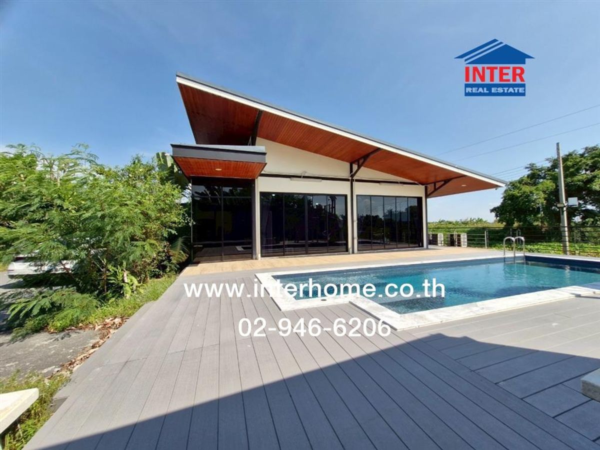 For SaleLandChaengwatana, Muangthong : Land + single house, 1st floor, 3 rai 231 sq.w. Land + Detached house, Soi Wat Tha Kwian (Next to the Phra Udom Canal) Ratchapruek Road Road 345 Mueang Nonthaburi Nonthaburi