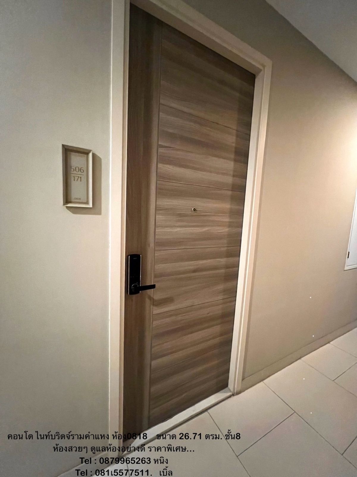 For RentCondoRamkhamhaeng, Hua Mak : Condo releases knees Condo Night Bridge, Ramkhamhaeng, 8th floor, beautiful room, new room, very new room. Room 26.71 sq.m. Carry only the bag immediately Beautiful, beautiful, English style, calm, not loud, neighbors have a level Near the subway a few me