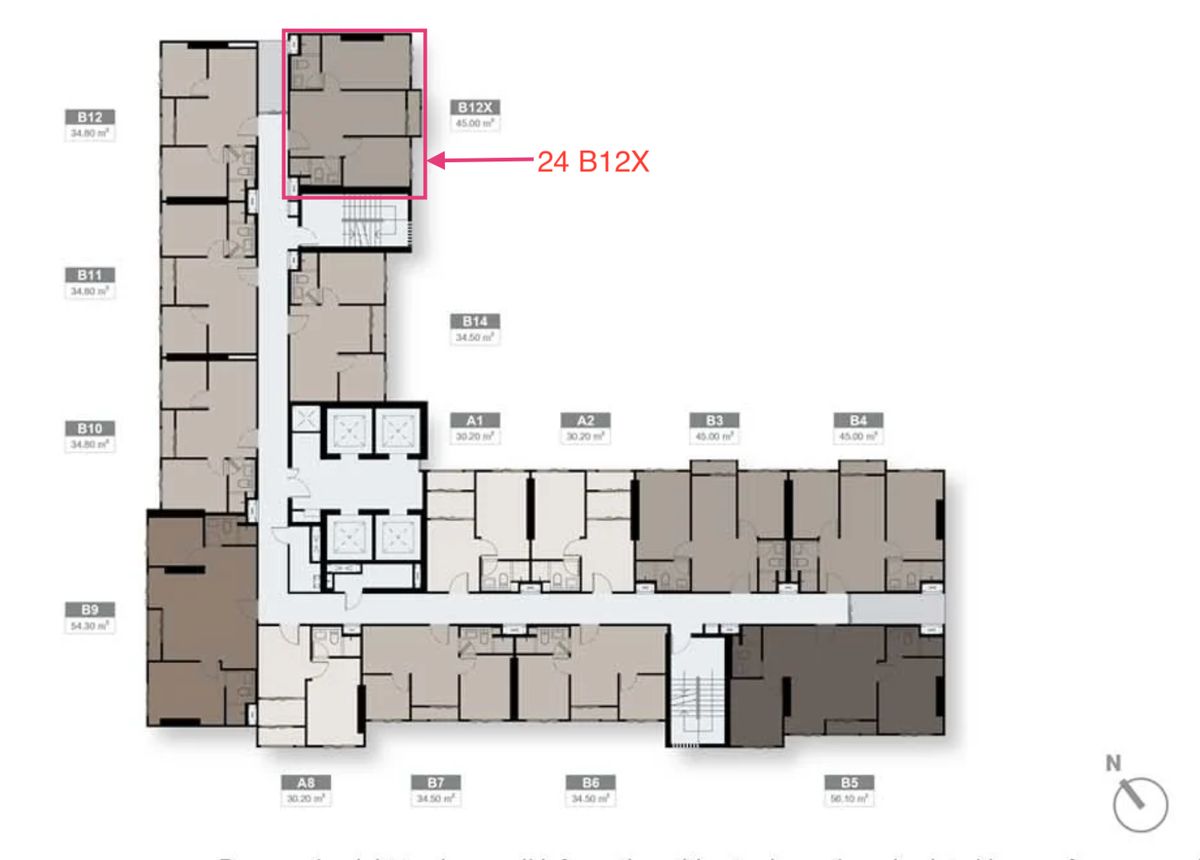 Sale DownCondoAri,Anusaowaree : Down payment, corner room, 24B12X, size 45 sq.m., great value