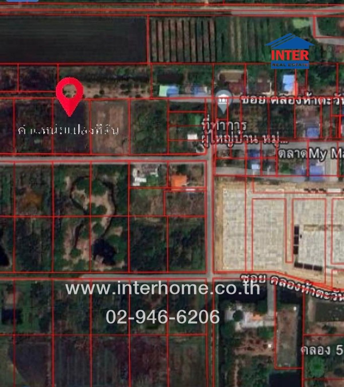 ขายที่ดินปทุมธานี รังสิต ธรรมศาสตร์ : ที่ดินเปล่า 800 ตร.ว. ที่ดินเปล่า ซอยเจริญสุข ถนนคลองหลวง ถนนเลียบคลองห้า คลองหลวง ปทุมธานี