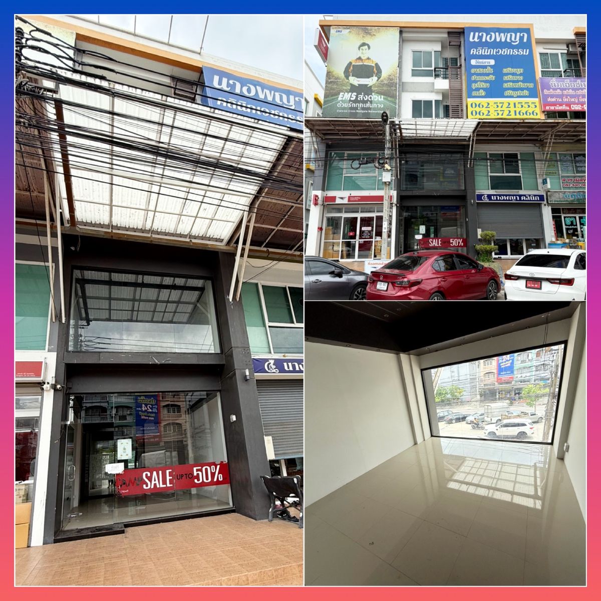 For RentShop HouseMin Buri, Romklao : Ramkhamhaeng Ratpattana, Miss Teen, commercial building, 4 -story rental on the main road, coffee shop 