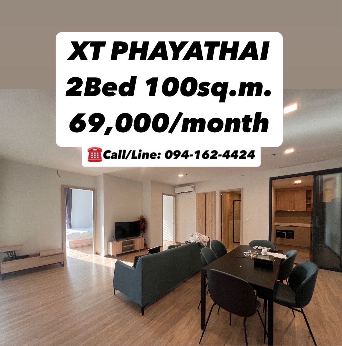 ให้เช่าคอนโดราชเทวี พญาไท : XT PHAYATHAI 2Bedrooms 100sq.m. 69,000/month 💥RARE!!!💥 ☎️Call/Line: 094-162-4424