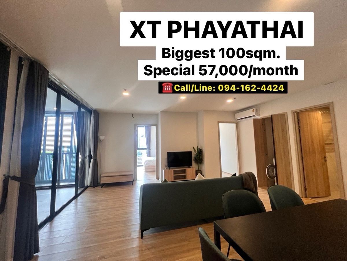 ให้เช่าคอนโดราชเทวี พญาไท : XT PHAYATHAI 2Bedrooms 100sq.m. 57,000/month 💥RARE!!!💥 ☎️Call/Line: 094-162-4424