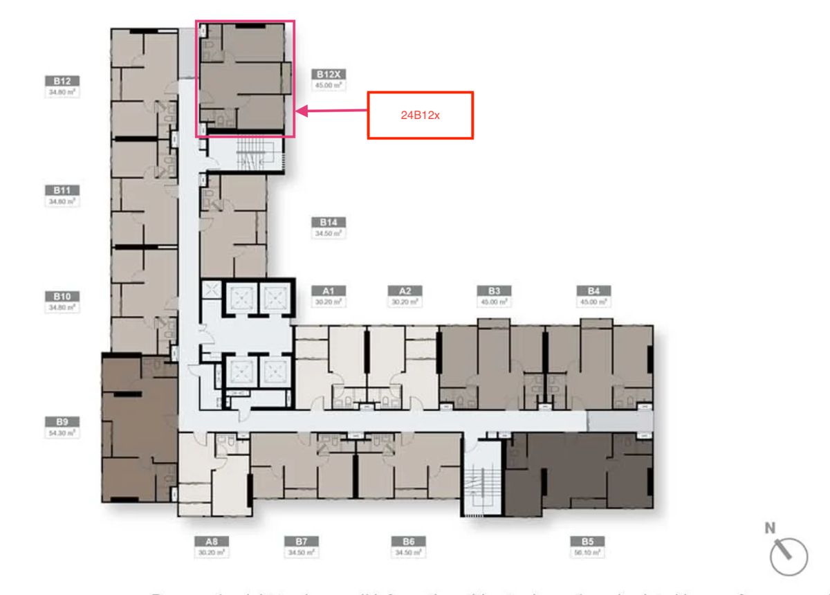 ขายดาวน์คอนโดอารีย์ อนุสาวรีย์ : ขายดาวน์ ห้องหัวมุม 24b12x ขนาด 45 ตร.ม. ราคาสุดคุ้ม