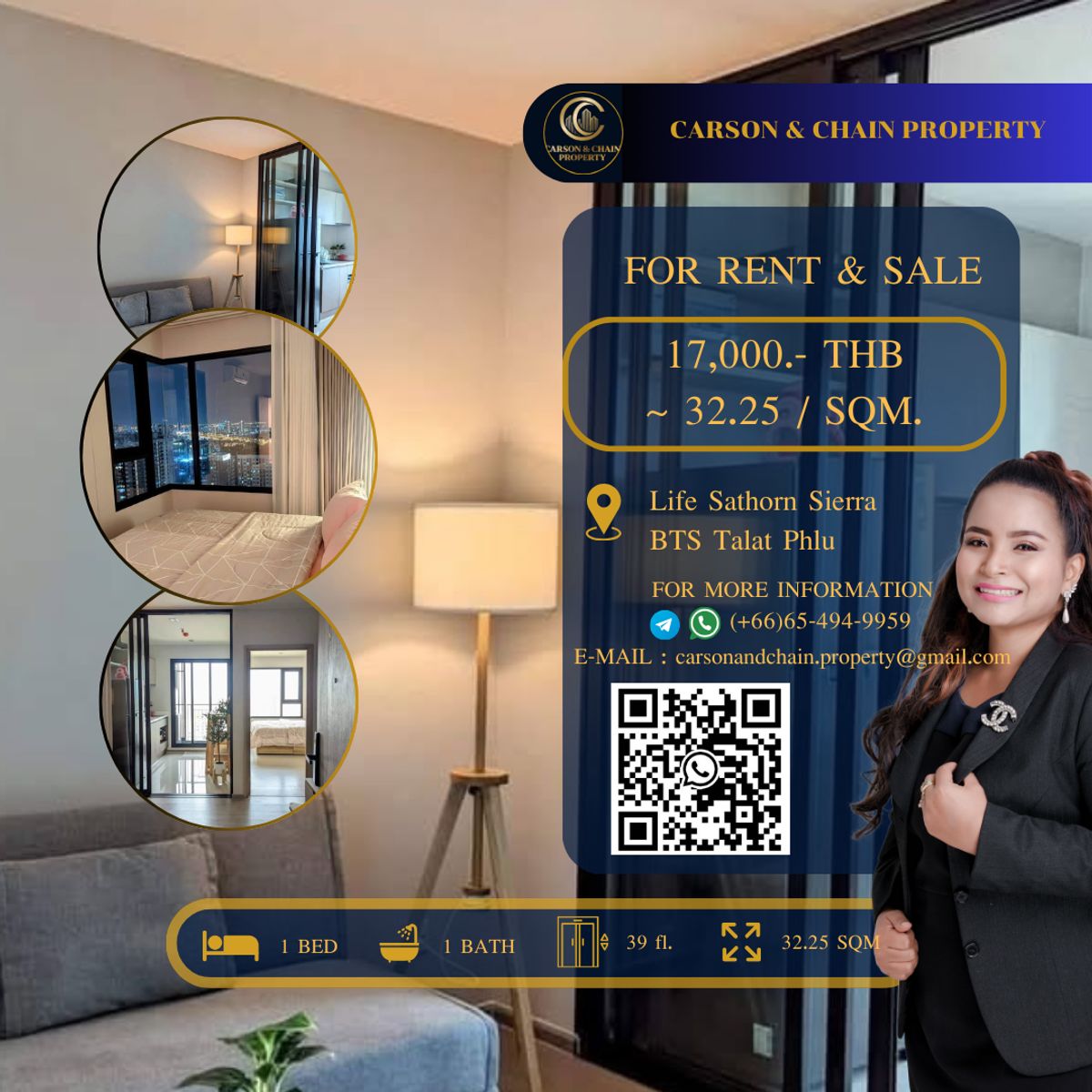 ให้เช่าคอนโดท่าพระ ตลาดพลู วุฒากาศ : Life Sathorn Sierra