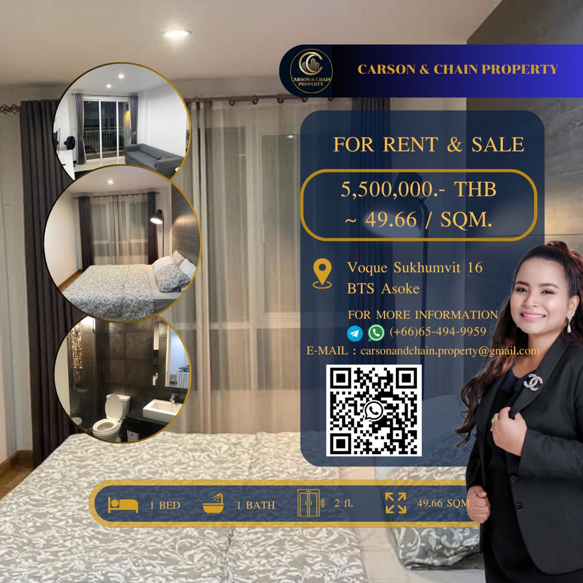 ขายคอนโดสุขุมวิท อโศก ทองหล่อ : Voque Sukhumvit 16