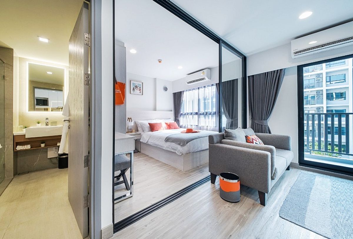For RentCondoHuahin, Prachuap Khiri Khan, Pran Buri : Call : 065-656-9588 Condo Dusit D2 Residence Huahin @Hua Hin Beach, 29.30 sq.m 1Bed 5 floor Pool View, Fully furnished