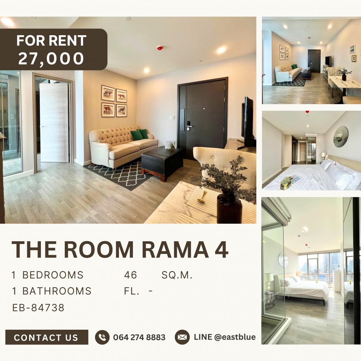 ให้เช่าคอนโดสยาม จุฬา สามย่าน : The Room Rama 4, 1 bed, 27000 per month