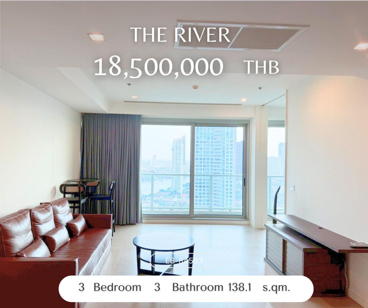 ขายคอนโดวงเวียนใหญ่ เจริญนคร : The River Luxury condo วิวแม่น้ำ ใกล้ห้าง Icon Siam ห้องนี้วิวแม่น้ำ ชั้นสูง ราคาดีสุดในตึก