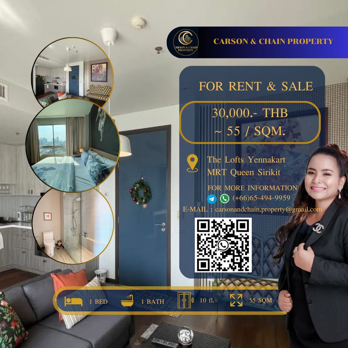 ให้เช่าคอนโดสาทร นราธิวาส : The Lofts Yennakart