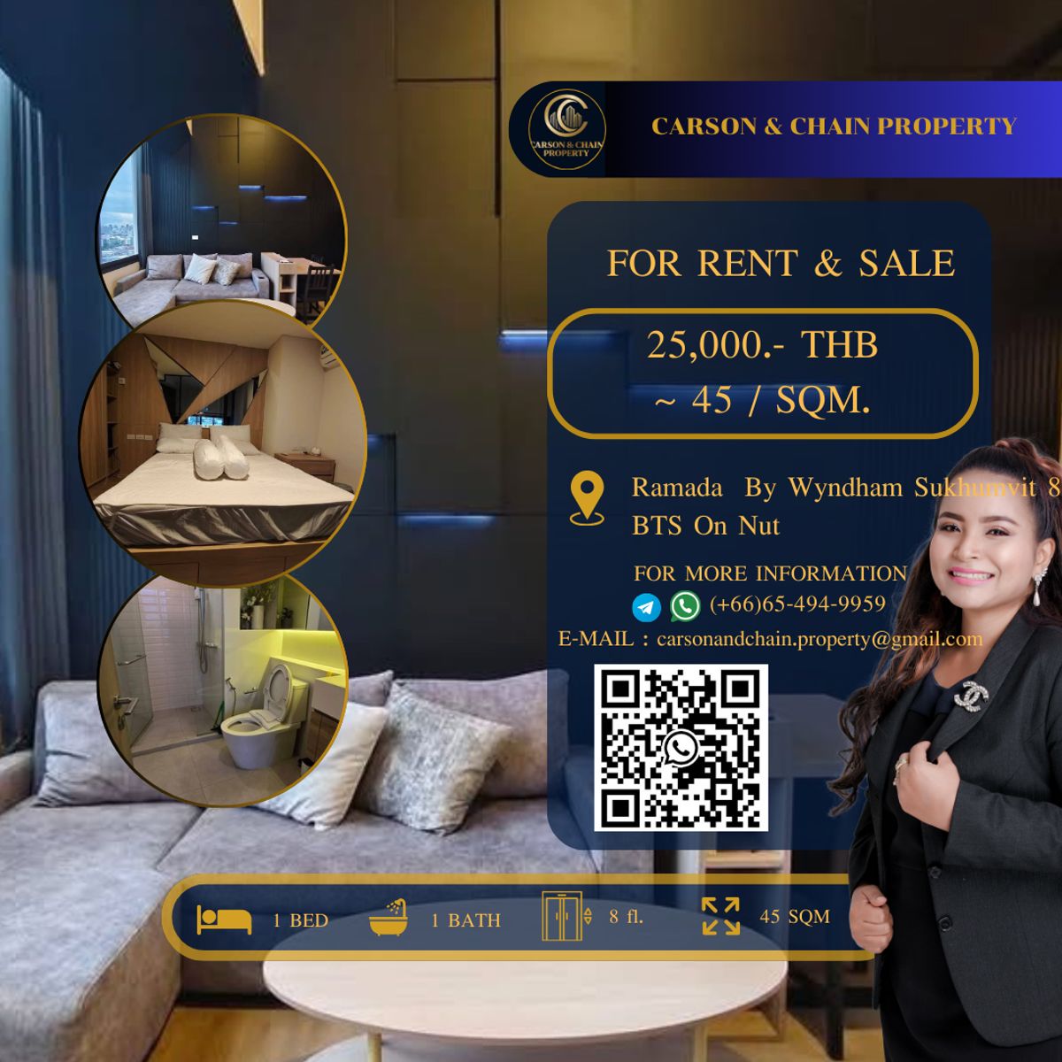 ให้เช่าคอนโดสุขุมวิท อโศก ทองหล่อ : Ramada  By Wyndham Sukhumvit 87 