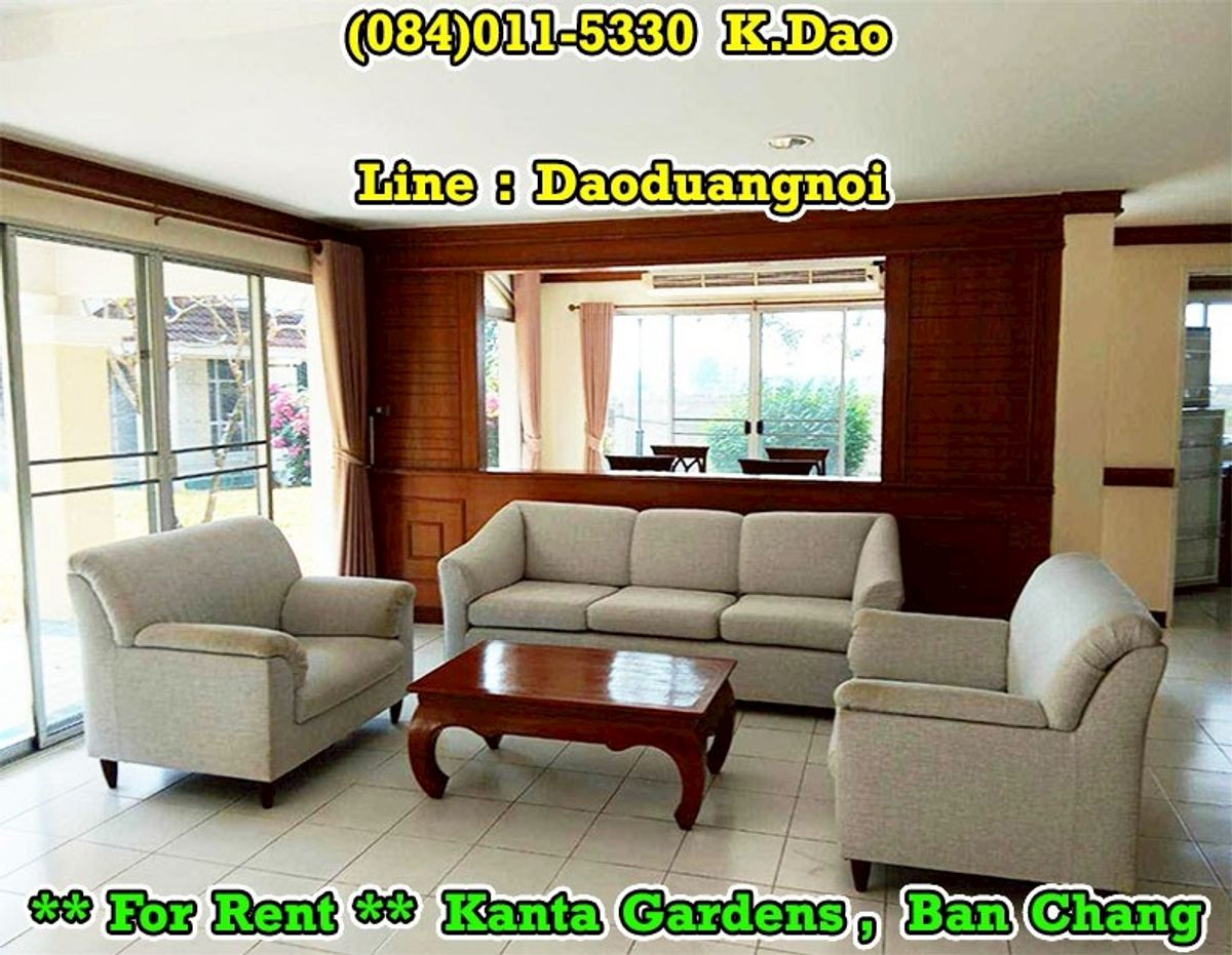 ให้เช่าบ้านระยอง : #Kanta Gardens, Ban Chang *** House for Rent ***