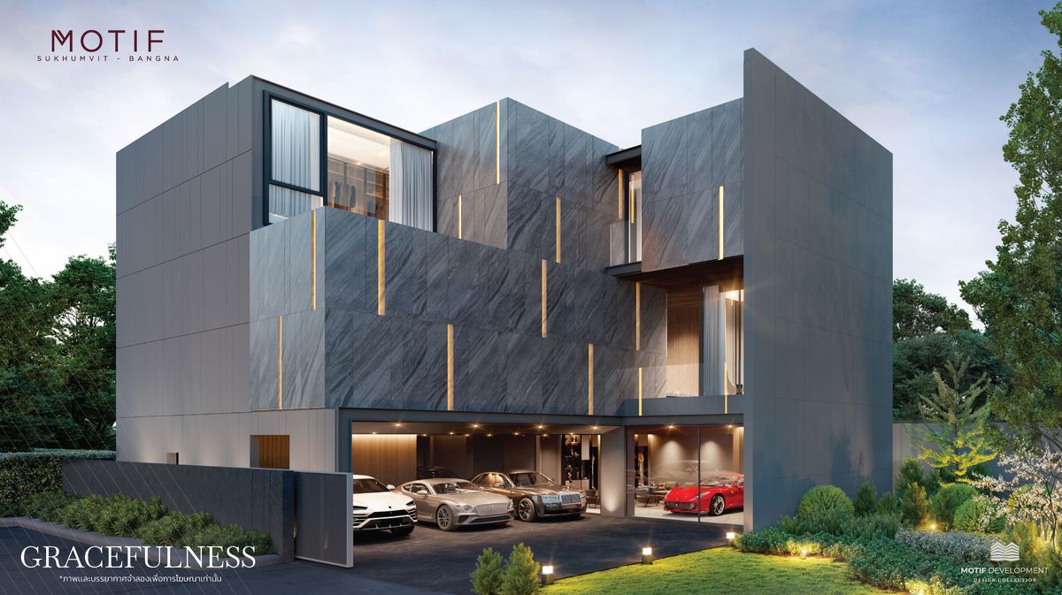 ขายบ้านบางนา แบริ่ง ลาซาล : ขายบ้านเดี่ยวหรู 3 ชั้นสไตล์ Modern Luxury โมทีฟ สุขุมวิท-บางนา ฟังก์ชัน 4 ห้องนอน  6 ห้องน้ำ  5 ที่จอดรถ เดินทางเข้าออกสะดวก ใกล้รถไฟฟ้า สถานีแบริ่ง และไม่ไกลจากเซ็นทรัลบางนา