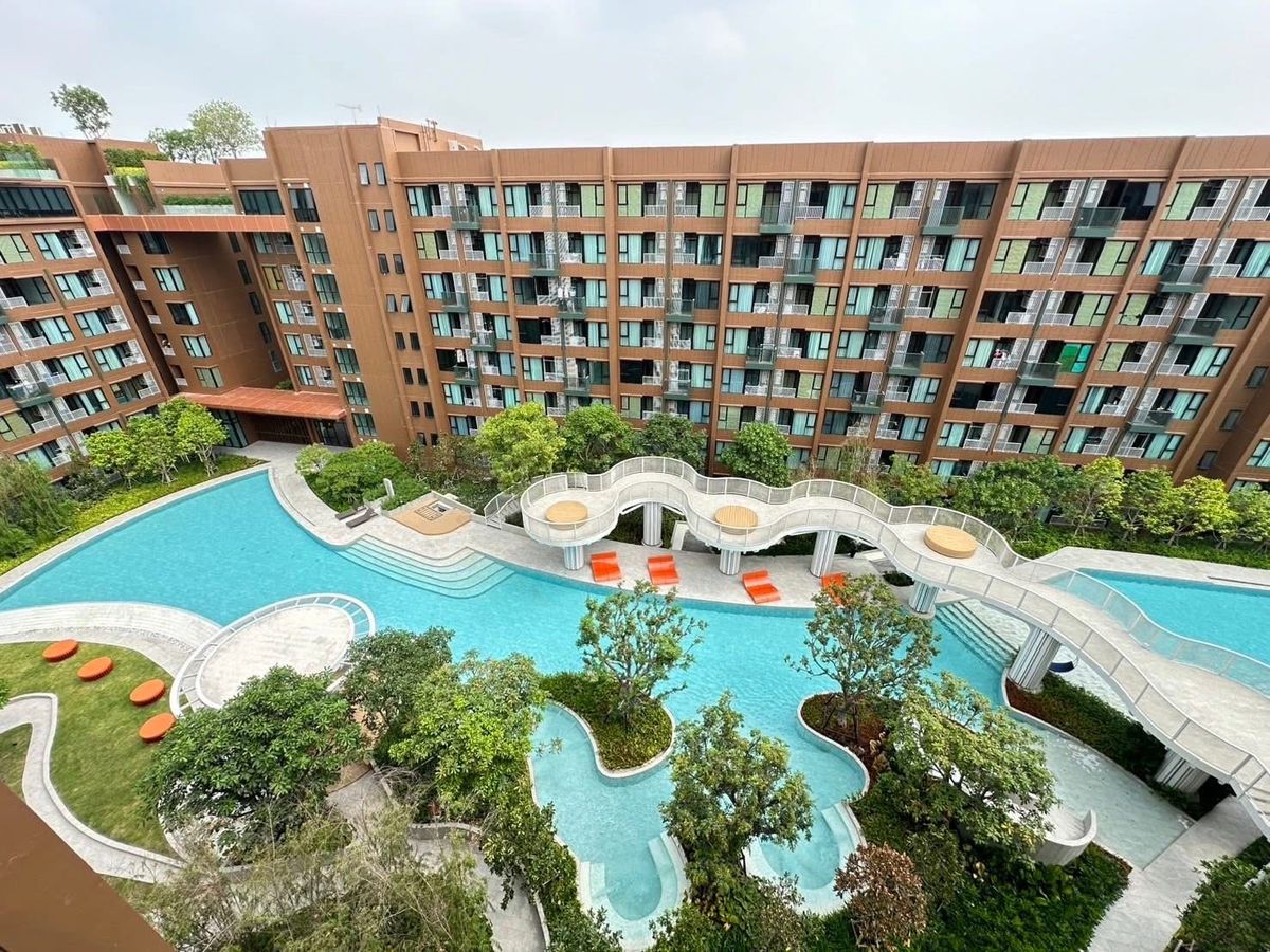 ให้เช่าคอนโดปทุมธานี รังสิต ธรรมศาสตร์ : ให้เช่า Kave town Colony ข้างม.กรุงเทพ ตึก D ชั้น 8 ขนาด 26 ตร.ม วิวสระสวยๆ🩵🏖️🧜🏻‍♂️
