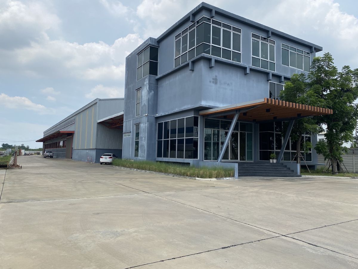 For SaleOfficePathum Thani,Rangsit, Thammasat : Selling office+6 rai of land warehouse, next to the Lam Luk Ka Expressway (Tor. 9), Pathum Thani Province, excellent location (negotiable price)