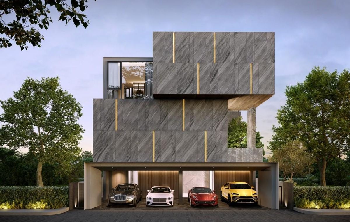 ขายบ้านบางนา แบริ่ง ลาซาล : ขายบ้านเดี่ยวหรู 3 ชั้นสไตล์ Modern Luxury โมทีฟ สุขุมวิท-บางนา ฟังก์ชัน 4 ห้องนอน 5 ห้องน้ำ 4 ที่จอดรถ เดินทางเข้าออกสะดวก ใกล้รถไฟฟ้า สถานีแบริ่ง และไม่ไกลจากเซ็นทรัลบางนา