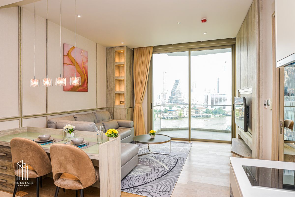 คอนโดวงเวียนใหญ่ เจริญนคร : For rent Magnolias Waterfront Residences 60.58 sq.m. 1 bedroom วิวสวนโครงการและICONSIAM @65,000 Baht