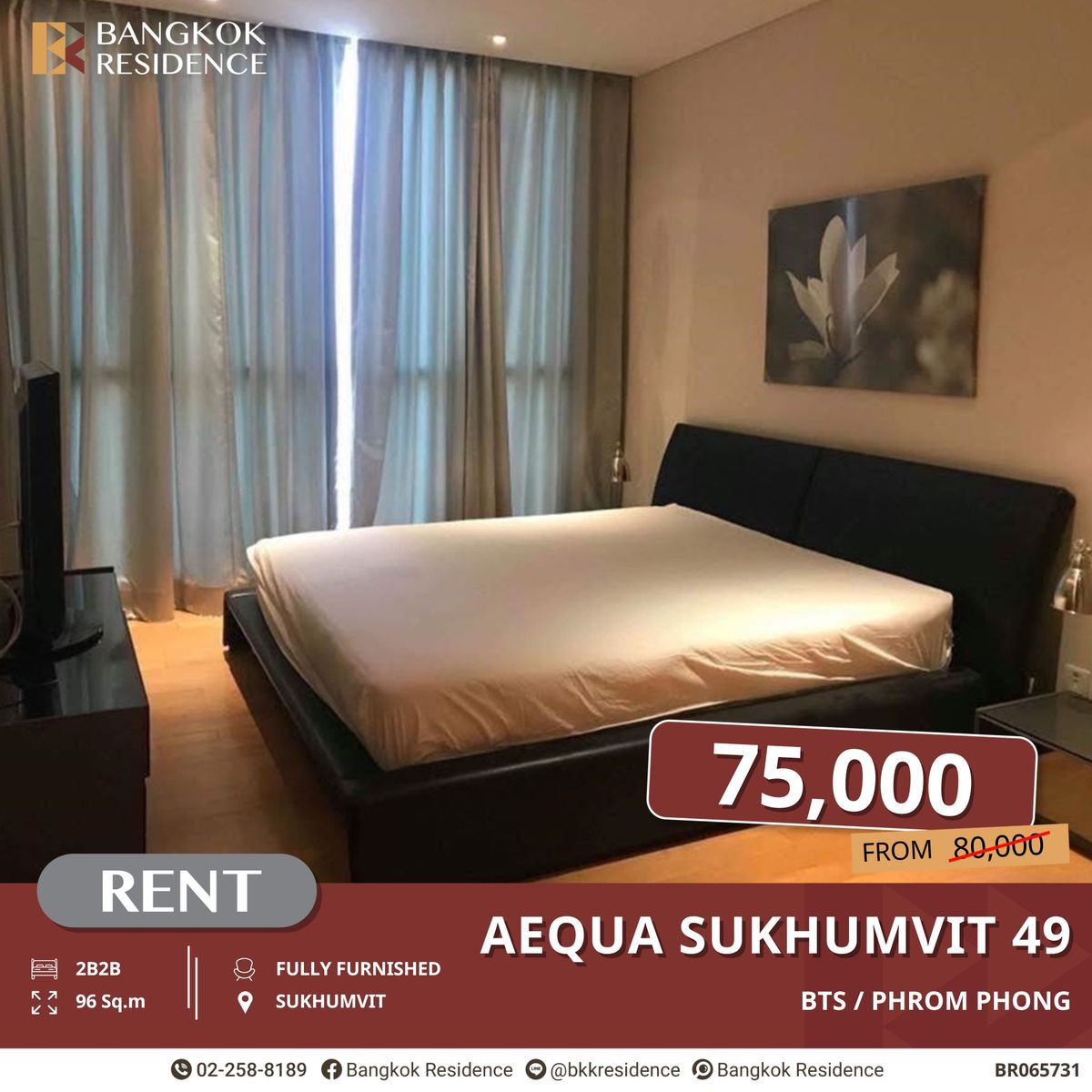 For RentCondoSukhumvit, Asoke, Thonglor : Luxury Condo for Rent in the Heart of Sukhumvit, Aequa Sukhumvit 49 near BTS Phrom Phong
