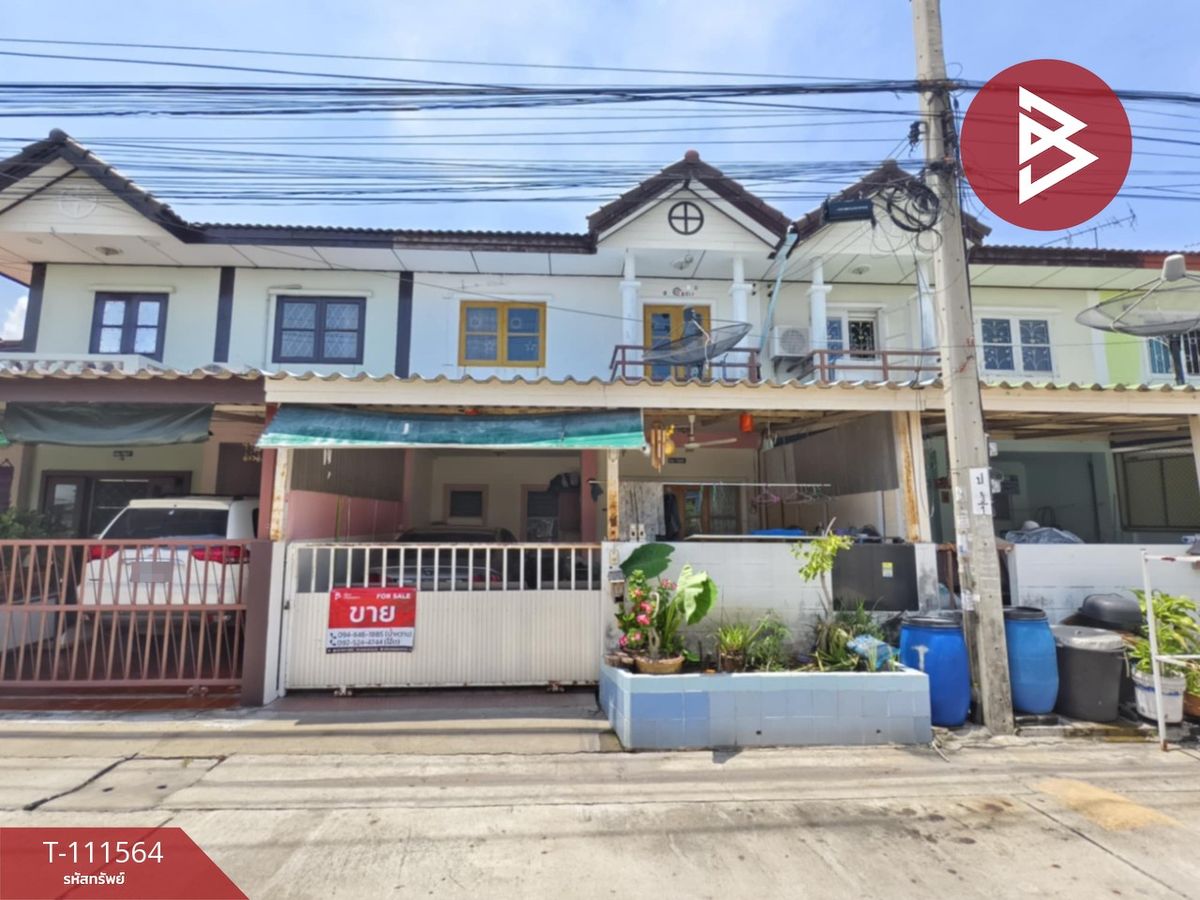 ขายทาวน์โฮมสมุทรปราการ สำโรง : ขายทาวน์เฮ้าส์ หมู่บ้านเมฆฟ้าวิลล์ เทศบาลบางปู 58 ท้ายบ้าน สมุทรปราการ