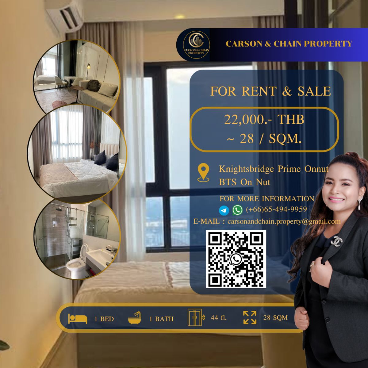 ให้เช่าคอนโดอ่อนนุช อุดมสุข : Knightsbridge Prime Onnut