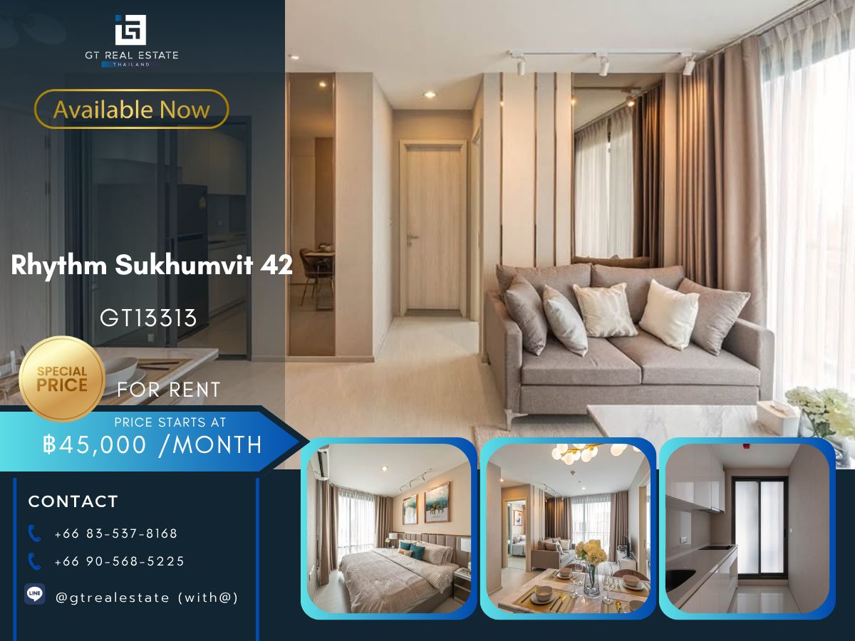 ให้เช่าคอนโดสุขุมวิท อโศก ทองหล่อ : คอนโด Rhythm Sukhumvit 42 เดินทางสะดวก ใกล้รถไฟฟ้าบีทีเอส มีรถรับส่ง เฟอร์นิเจอร์ครบ พร้อมอยู่ทันที