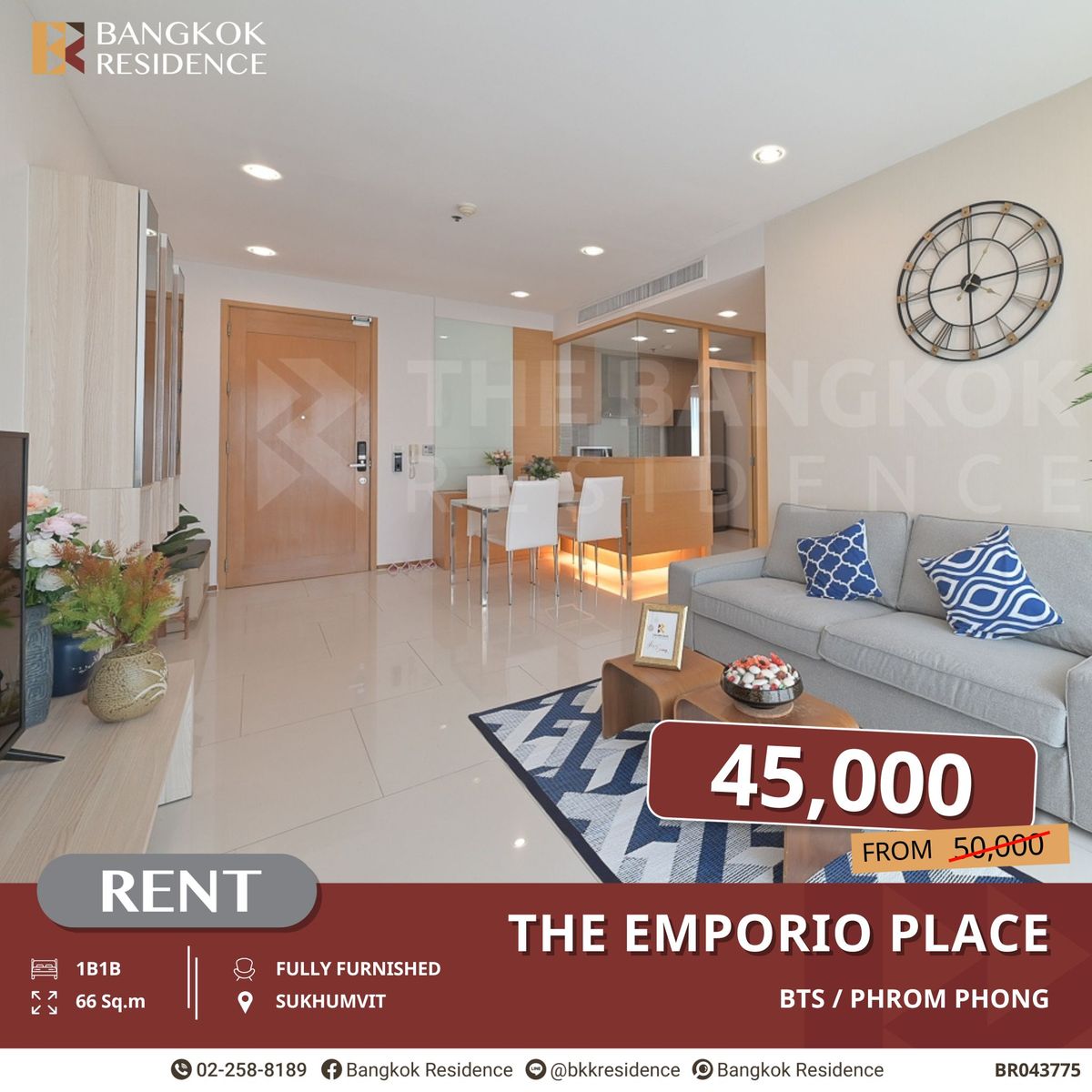 For RentCondoSukhumvit, Asoke, Thonglor : The Emporio Place, 1 Bedroom for Rent Below Market Price! Near BTS Phrom Phong