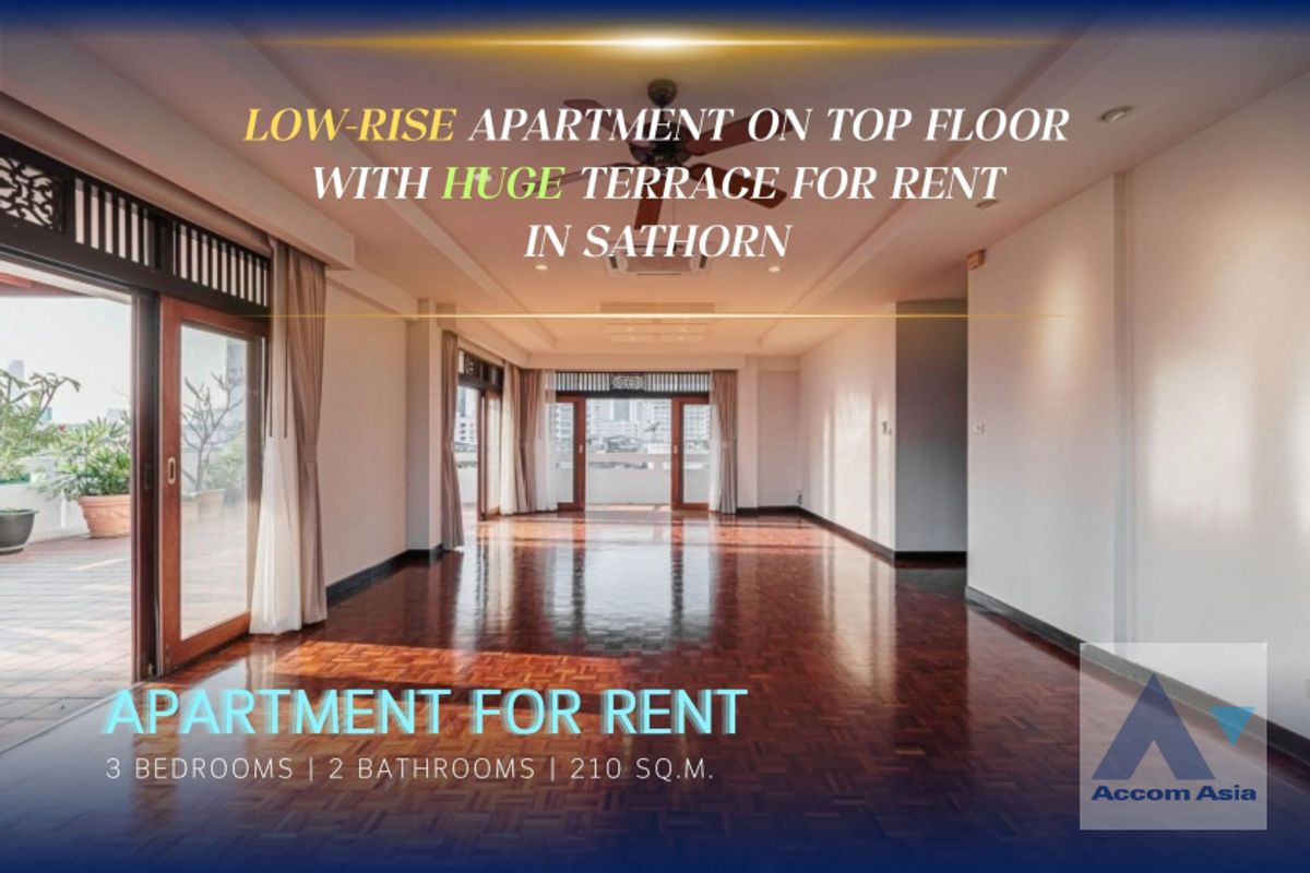 For RentSathorn, Narathiwat : 🔼AccomA🔽  Huge Terrace, Penthouse 4 Bedrooms Apartment for Rent in Sathorn, Bangkok near BTS Chong Nonsi - MRT Lumphini at Perfect Living In Bangkok (AA41903)