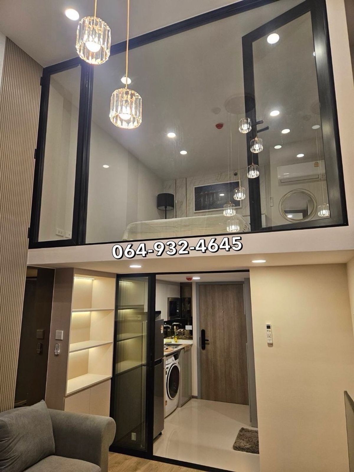 ให้เช่าคอนโดรัชดา ห้วยขวาง : SOHO bangkok Ratchada Duplex Loft 1Bedroom 38Sq.m Floor 19 Clear View & Never Been Living CALL KEn 064-932-4645