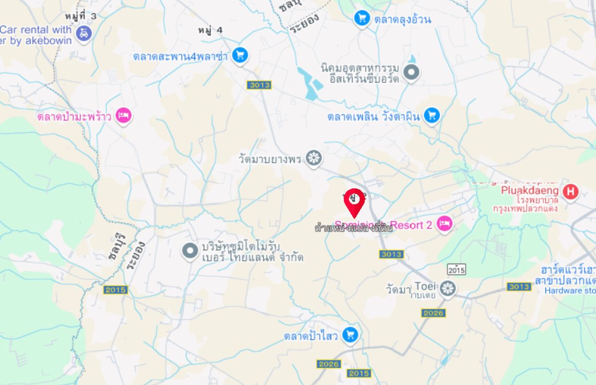 ขายที่ดินระยอง : 🟨 ที่ดิน 23 ไร่ มาบยางพร ติดถนน 3013 ปลวกแดง 🟨 (FOR SALE) NUT2025